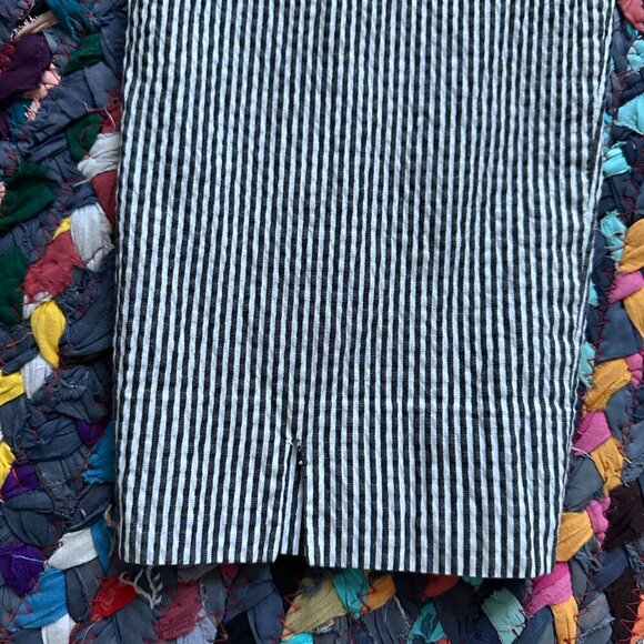 Piazza Sempione Audrey Seersucker Striped Capri Pants Women's Size Large Summer - Picture 13 of 16